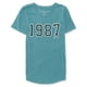 thumbnail image 1 of Camiseta adornada Aeropostale 1987 para mujer azul grande, 1 of 2