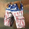 thumbnail image 4 of Drmagiyhm USA Men's Casual Cargo Shorts Athletic Loose Wide legs Shorts Lightweight Stars and Stripes Tactical Short Pants Lightweight Vacation Outfits with Pocket, 4 of 4