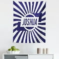 thumbnail image 1 of Joshua Tapestry, Popular Name for Men in Dark Blue Color on Radial Backdrop Worn Appearance, Fabric Wall Hanging Decor for Bedroom Living Room Dorm, 5 Sizes, Navy Blue and White, by Ambesonne, 1 of 1