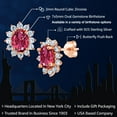 thumbnail image 2 of Gem Stone King 2.42 Ct Oval Pink Tourmaline 18K Rose Gold Plated Silver Earrings, 2 of 6