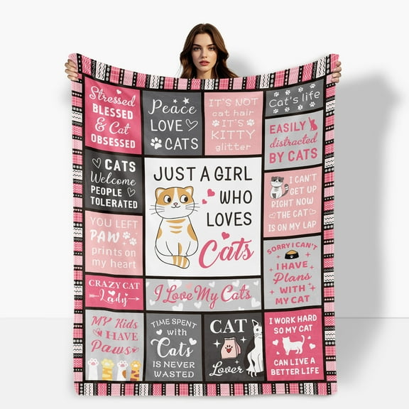 Cozy Cat Lover Fleece Blanket Featuring Adorable Animal Design For Pet Enthusiasts And Cat Owners Soft Warm Comfortable Ideal For Sofa Bed Travel Camping For Family Friends Shipped From USA