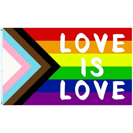 Progress Gay Pride Rainbow Flag 3x5Ft, LGBTQ Pride Month Flag, Love Is ...