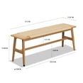 thumbnail image 4 of Tcbosik 31.5" Solid Oak Wood Entryway Bench with Handwoven Cane Seat – Natural Finish, Stylish and Comfortable Dining Seating for Home, Kitchen, Living Room, Windows, 4 of 8