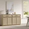 thumbnail image 3 of SICOTAS Modern Sideboard Buffet Cabinet Storage Set of 2, Small 30" Farmhouse Credenzas with Drawer & 2 Doors, Modular Cabinet for Living Room/Entryway/Dining Room, Oak, 3 of 10