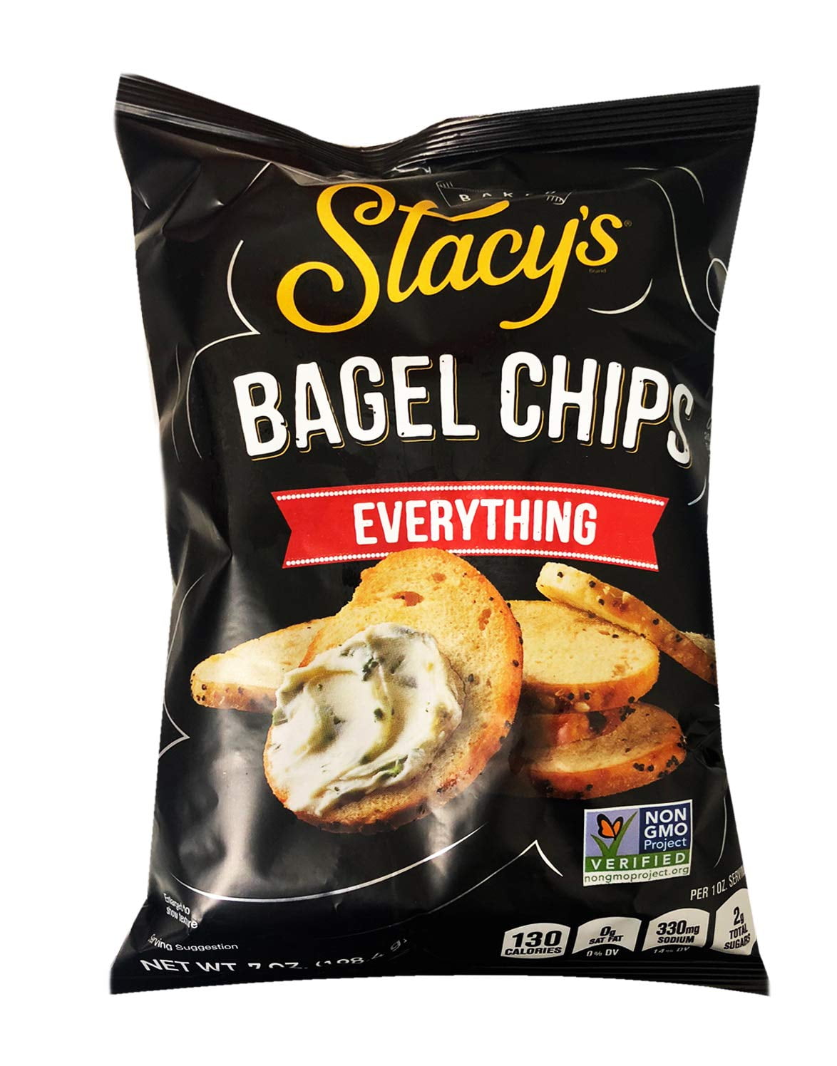 Stacy's Bagel Chips, Everything, Non GMO, 7 oz. Bags (Pack of 2