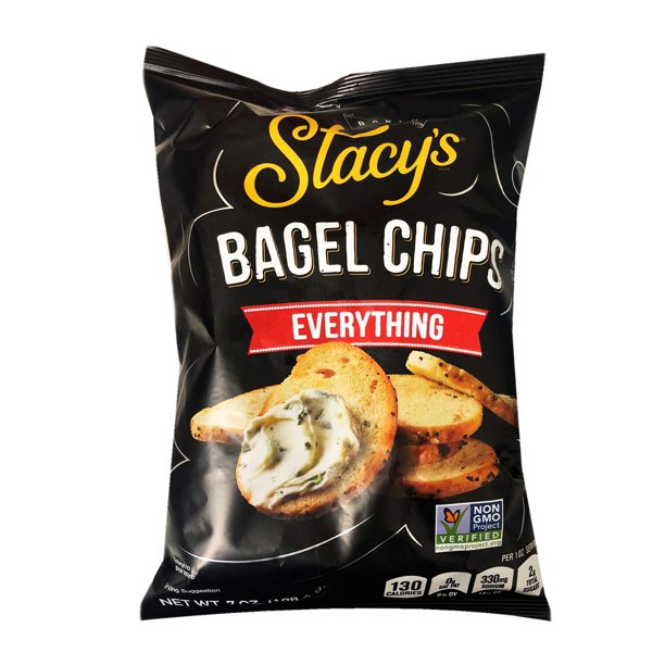 Stacy's Bagel Chips, Everything, Non GMO, 7 oz. Bags (Pack of 2