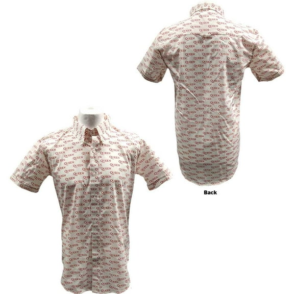 Men's Queen Logo Pattern (All Over Print) Dress Shirt Small White