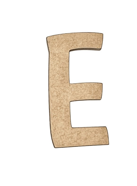 4" Tall MDF Wood Letter E | 1/4" Thick | Wood Craft Letters | American Font