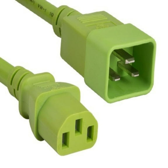 SANOXY Cables and Adapters; 4ft 14 AWG 15A 250V Power Cord (IEC320 C20 to IEC320 C13), Green