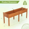 thumbnail image 3 of Costway Outdoor Raised Garden Bed with Legs 73x23x30in Wood Planter Box with Divider Panel Brown, 3 of 10