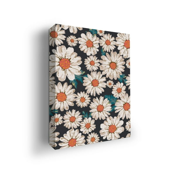 Daisy Canvas Wall Art by Mavis Print- 12x16 inches Floral Wall Decor | HD Printed & Wooden framed wall art | Modern Wall Decor for Bedroom, Living Room, Office, Kids Room | Made in USA