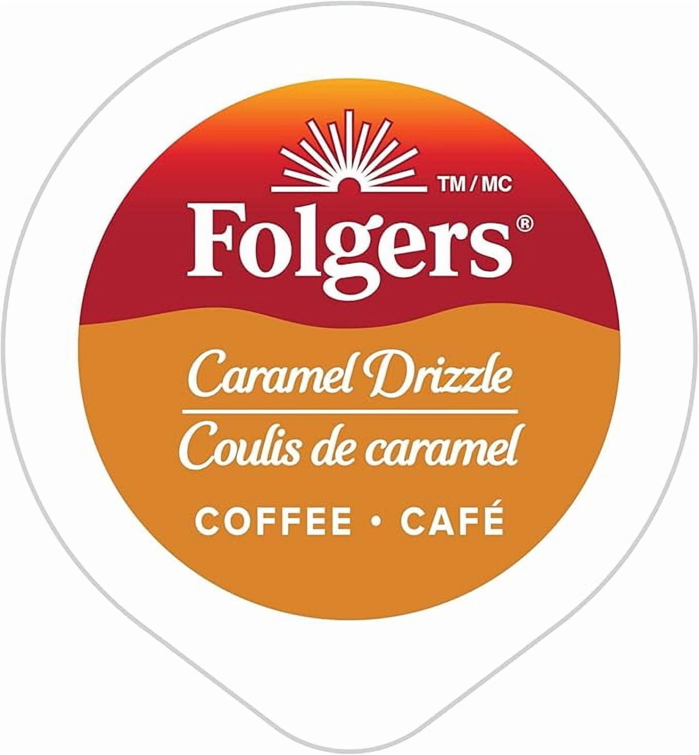Folgers Caramel Drizzle Flavoured Light Roast Coffee PODS 30 COUNT ( 1 Pack )