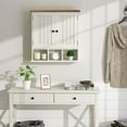 Bathroom Wall Mounted 2Door with 3 Open Shelves, Wooden