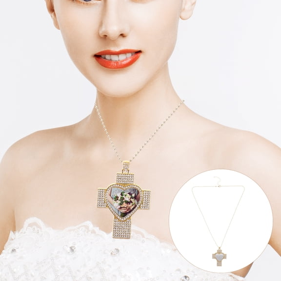 UNOMOR Cross Choker Necklace for Women Zinc Alloy Golden 1Pack for Weddings