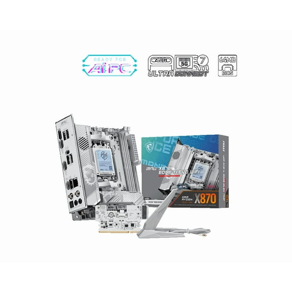 MSI MPG X870I EDGE TI EVO WIFI AM5 AMD X870 PCIe 5.0/4.0 USB 40/20/10/5Gbps Type C/A Wi-Fi 7 Mini-ATX Motherboard