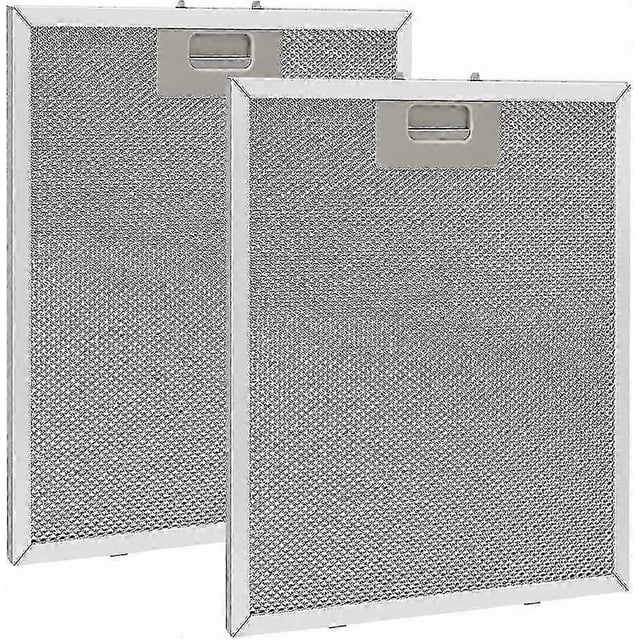 2 pieces Metal Grease Filter 320x260mm, Aluminum, Anti-Grease, Washable, Mesh, Extractor Hood Accessory for Kitchen Hoods - Silver