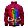 thumbnail image 3 of Chaqueta con cremallera y estampado 3D de arcoíris LGBT para hombres y mujeres, chaqueta holgada de manga larga con estampado del Día del Orgullo Gay, chaqueta con personalidad, top de calle, 3 of 5