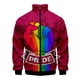 thumbnail image 3 of Chaqueta con cremallera y estampado 3D de arcoíris LGBT para hombres y mujeres, chaqueta holgada de manga larga con estampado del Día del Orgullo Gay, chaqueta con personalidad, top de calle, 3 of 5