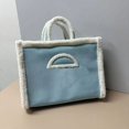 thumbnail image 5 of Bolso de mujer con marca compartida, nuevo, de piel de cordero, almizcle, gran capacidad, pequeño bolso cuadrado, bolso de felpa, bolso de mano cruzado, 5 of 5