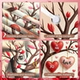 thumbnail image 4 of Red Hearts Valentine's Banner Pink Accents Love Display Tree Design Gold Trim Heart Backdrop for Valentine's Party Romantic Date Wedding Decoration, 4 of 9