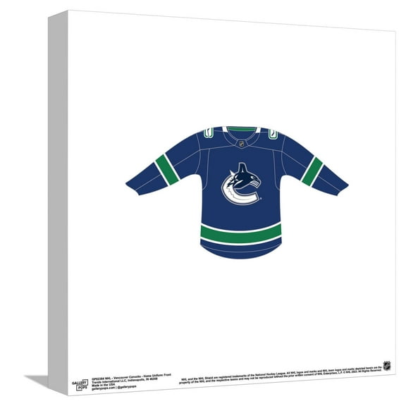 Gallery Pops NHL - Vancouver Canucks - Home Uniform Front Canvas Wall Art, Unframed Version, 12" x 12"