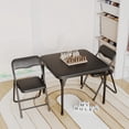 thumbnail image 4 of Yeshouse Juego portátil de mesa y sillas plegables de 3 piezas, asientos con cojines suaves de PU, ahorra espacio para comer, jugar o realizar actividades, 4 of 7