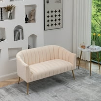 SEYNAR Modern Velvet Bucket Loveseat,Upholstered Barrel Accent Sofa and Couch for Living Room,Bedroom,Office