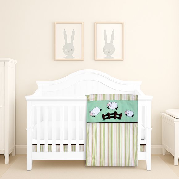 Ensemble de Literie pour Bébé 4 Pcs - Ensemble de Lit de Bébé Incluant Jupe, Couette, Housse de Couette, Drap-Housse, et Plus pour Enfants, Garçons,
