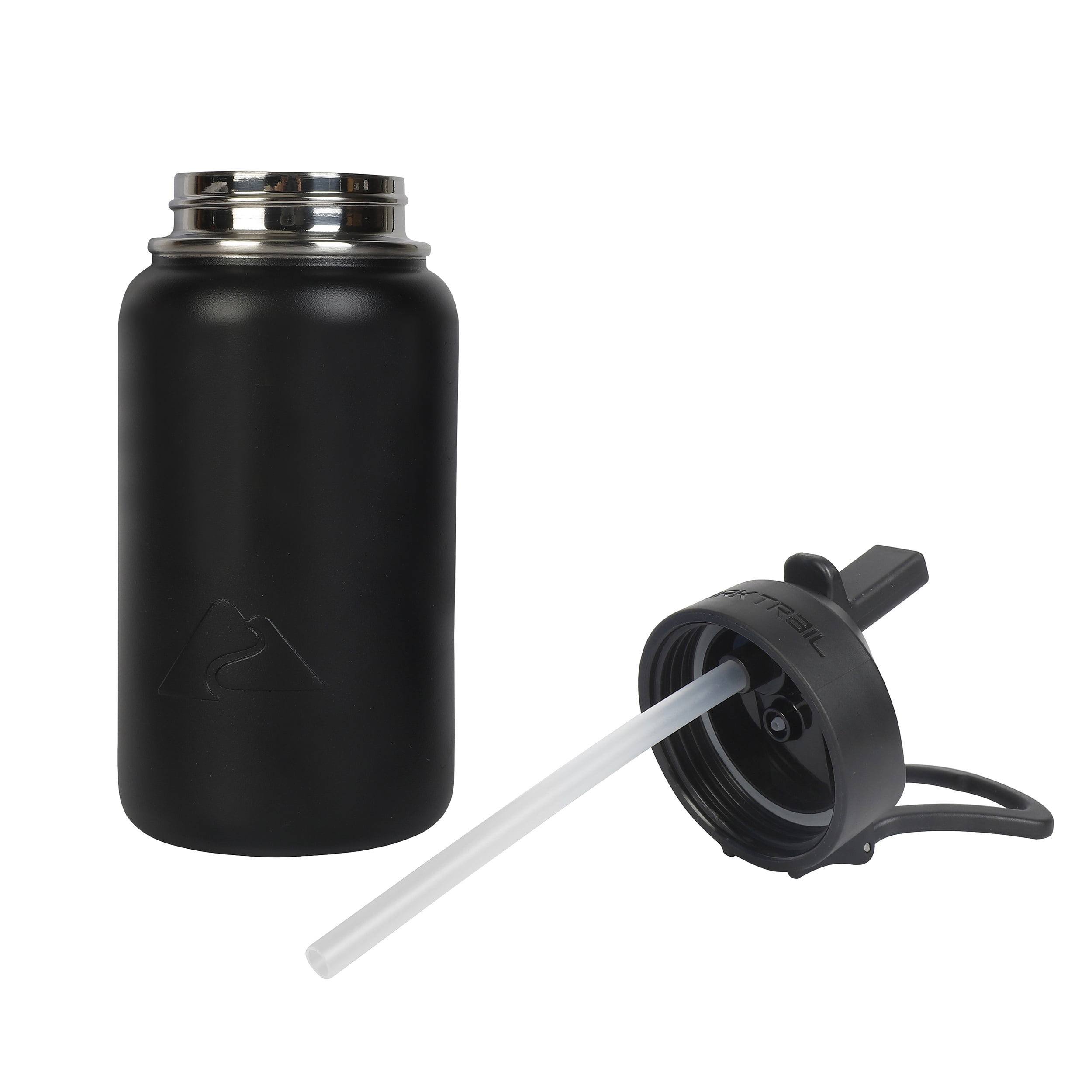 Ozark Trail Stainless Steel Insulated Flip-Straw Water Bottle, 18 oz, Black