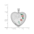 thumbnail image 4 of Sterling Silver Mom Heart Flower Locket with Chain, 4 of 4