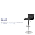 thumbnail image 4 of Flash Furniture Contemporary Black Vinyl Adjustable Height Barstool with Vertical Stitch Back/Seat and Chrome Base, 4 of 12