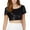 Black, variant on Womens Evening Tops, Evening Formal Elegant Boat Neck Short Sleeve Sequin Sparkly Glitter Crop Top Slim Fit Party Club Dressy Tops, Yellow 2XL