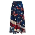 thumbnail image 3 of Women's Patriotic Maxi Skirt 4th of July American Flag Print High Waist Flowy A-Line Skirt Independence Day Outfit, 3 of 4