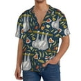 thumbnail image 3 of Xecao offers the Cute Sloth for Men's Casual Short-sleeved Shirt, a button-up collared shirt with a pocket, perfect for beach vacations and yacht travel in the Large size., 3 of 7