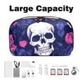 thumbnail image 3 of Skull Charger Organizer Hard Drive Bag Cable Cord Organizer Small Storage Pouch Oxford Fabric Waterproof Electronic Digital Accessories Travel Case 5.9x9.44x3.14 in., 3 of 6
