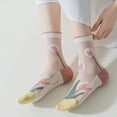 thumbnail image 3 of 6 pares de calcetines transparentes para mujer, calcetines florales, calcetines de encaje de malla transparente de verano, calcetines finos de cristal jacquard, 3 of 5