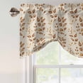 thumbnail image 5 of Tie Up Valances for Windows, Brown Fall Leaves Adjustable Valance Curtains Window Treatment for Living Room/Bedroom, Vintage Farmhouse Leaf Plants Rod Pocket Kitchen Curtains & Drapes 42x12 Inch, 5 of 9