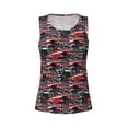 thumbnail image 4 of Xecao Red And Blue Cars print women's scoop neck, loose-fit workout tank tops for the gym., 4 of 9