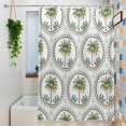 thumbnail image 3 of Palm Trees Extra Long Shower Curtain Set, Waterproof Shower Curtains for Bathroom, Green Summer Botanical Watercolor Washable Fabric Cloth Bath Curtain for Bathtub Decoration with Hooks 72x96 Inches, 3 of 9
