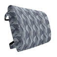 thumbnail image 1 of Abstract Lumbar Pillow, Wavy Pattern with Circles Curves Dots and Hexagons Swirl Arrangement, Soft Back Cushion for Office Chairs with Adjustable Straps, 14" x 13", Pale Blue Dark Blue, by Ambesonne, 1 of 7