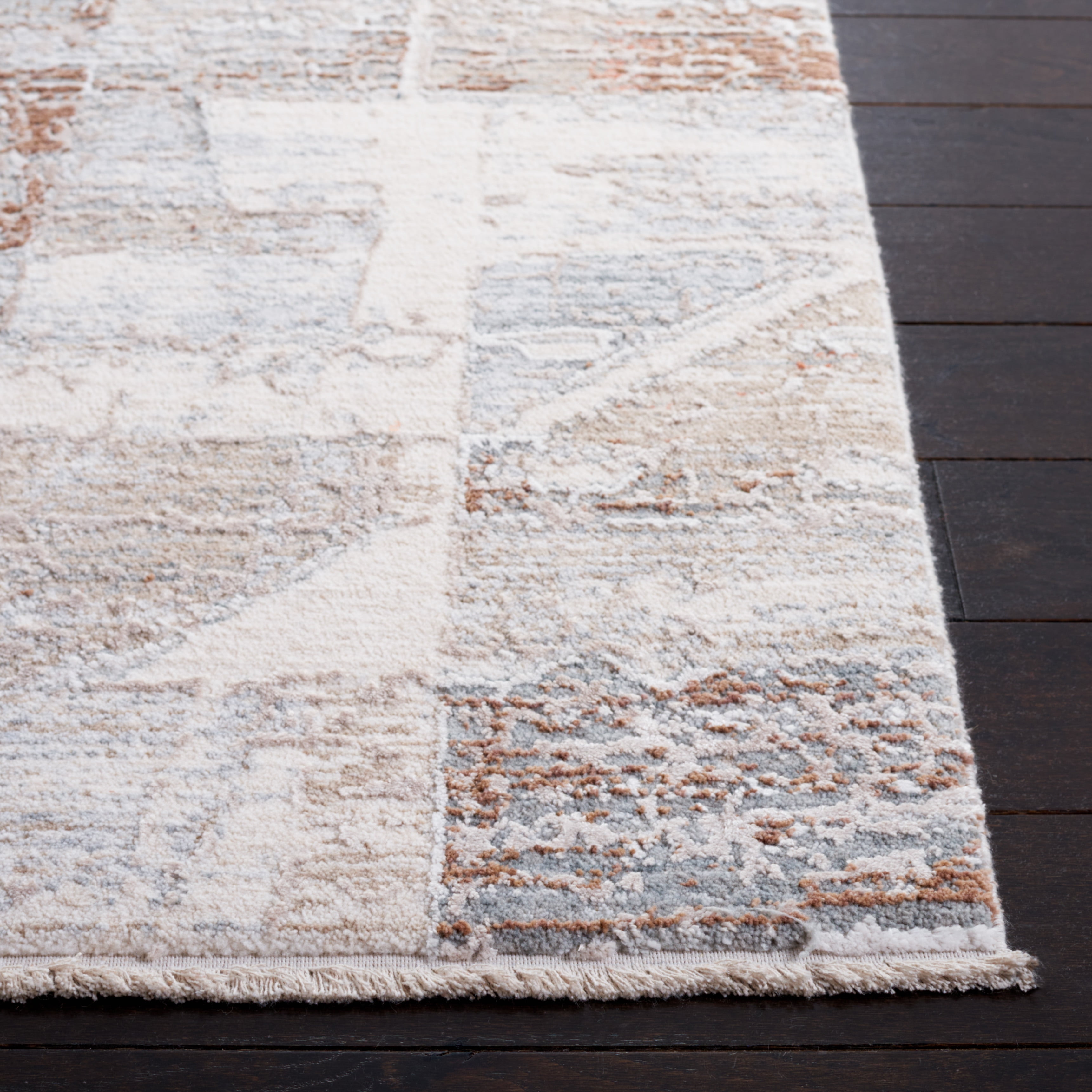 SAFAVIEH Marmara Keila Abstract Area Rug, Beige/Blue Rust, 6'7" x 6'7" Square