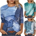 thumbnail image 6 of YanHoo 3/4 Sleeve Tshirts Shirts for Women 3/4 Sleeve Tunic Tops for Women Tshirts Women Graphic Tees Vintage 3/4 Sleeve Ladies Tops and Blouses Clearance Sale 3/4 Sleeve, 6 of 6