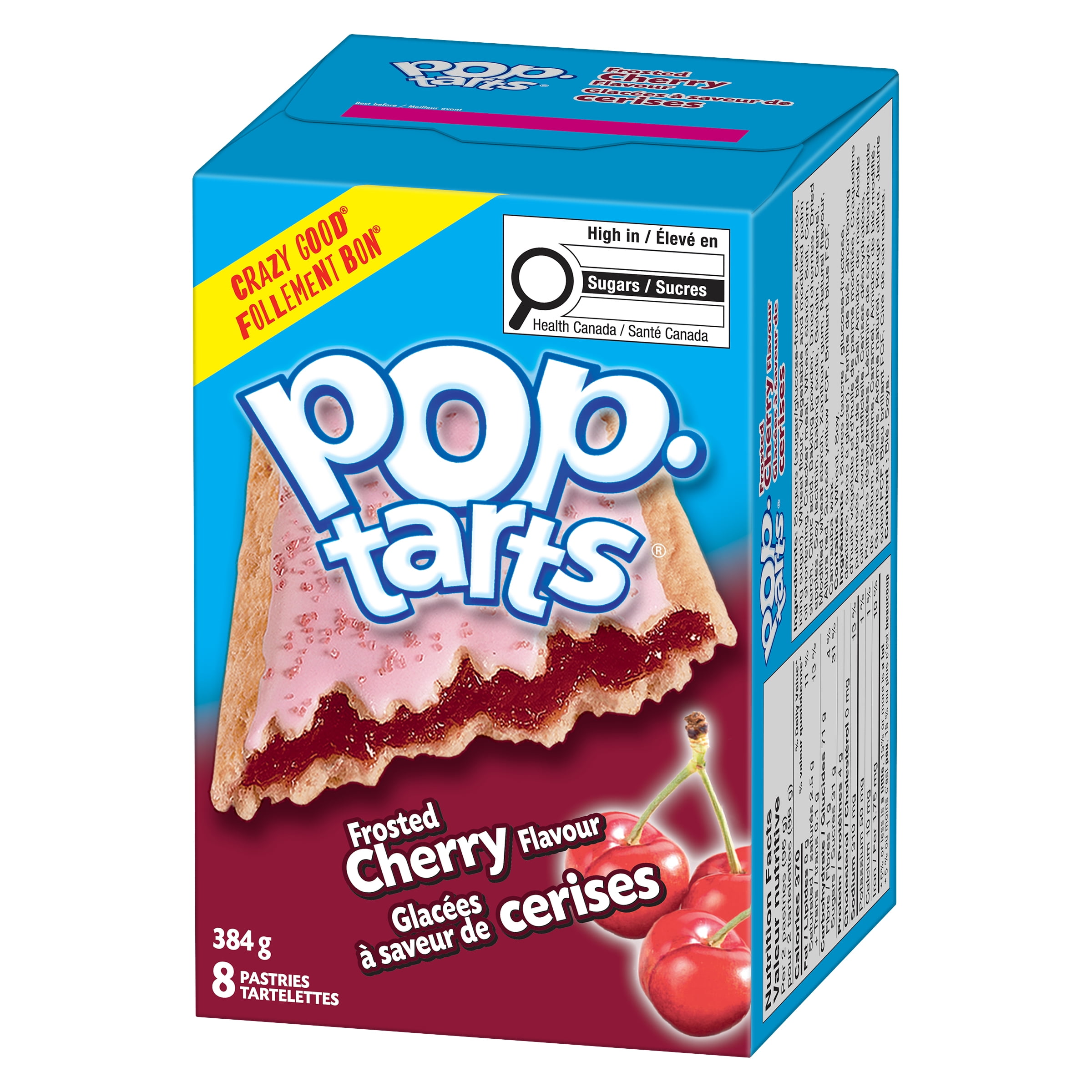 Pop-Tarts® Frosted Cherry Flavour Pastries, 384 g, 8 Pastries, PT FRSTD CHRY PSTRS 384GMX12