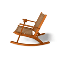 thumbnail image 2 of Outdoor Rocking Chair with Cup Holder, Acacia Wood Patio Rocker, Weather-Resistant Wooden Rocking Chair for Porch, Deck, Patio, and Garden, Tan Finish, 2 of 6