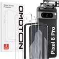 thumbnail image 1 of xixishop 3+2 Pack Google Pixel 8 Pro Screen Protector with Camera Lens Protector, Tempered Glass Film for Google Pixel 8 Pro, Support Fingerprint Unlock, Anti-Scratch, 9H Hardness, HD Clear, 1 of 1