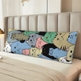 thumbnail image 2 of KLL Different Cats Prattern Long Body Pillowcase,1 PCS Pillow Cover Decorative Pillow Case Hidden Zipper Closure Pillowcase,Pillow NOT Included(20'' x54''), 2 of 7