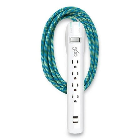 

Habitat 4-Outlet Surge Protector Plus Usb 6 Ft Cord Mint Julep | Bundle of 5 Each