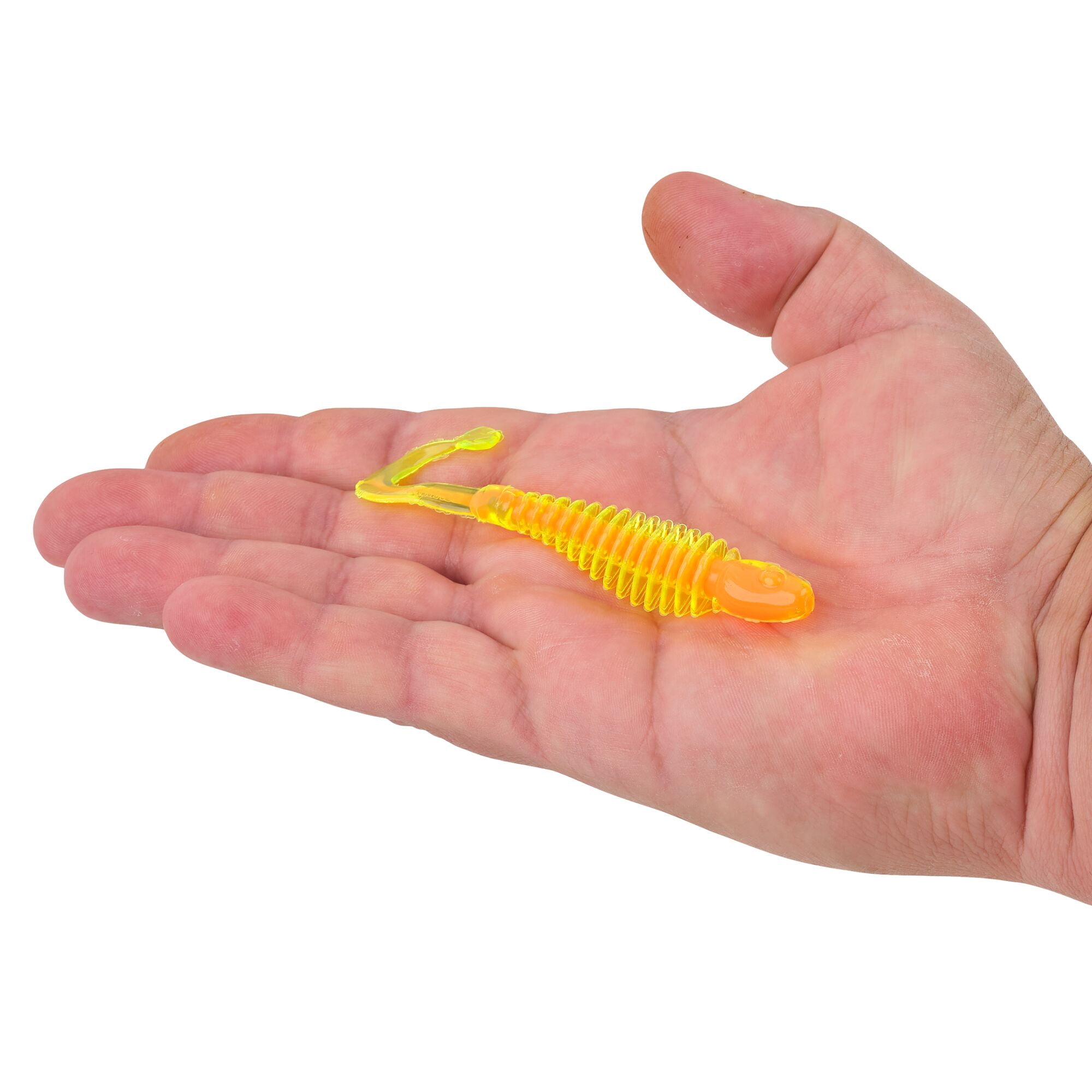 Berkley PowerBait® Curly Bones, 4 in, Swimbaits, Citrus Punch (8-count)