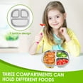 thumbnail image 4 of EASTIN Stainless Steel Kids Plates Divided Designed Metal Kid Plate Safe Versatile Stainless Steel Divided Plates Reusable Stainless Steel Baby Suction Plates Easy to Clean Toddler Plate, 4 of 9