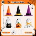 thumbnail image 5 of Halloween Ghost Light Decoration – Set of 3 Ceramic Ghost Figurines with Colorful Hats for Tabletop, Porch, Shelf & Party Decor, 5 of 5